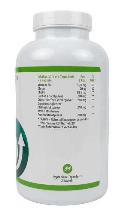 OgimaPro Metabolic-Glyko Balance – Stoffwechsel & Blutzucker Balance mit Chrom, Vitamin B6 & Pflanzenextrakten –180- Kapseln