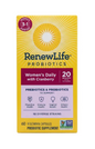 RenewLife Women’s Daily Probiotic mit Cranberry – 20 Milliarden KBE – 10 Stämme – Präbiotika & Probiotika – 60 vegetarische Kapseln