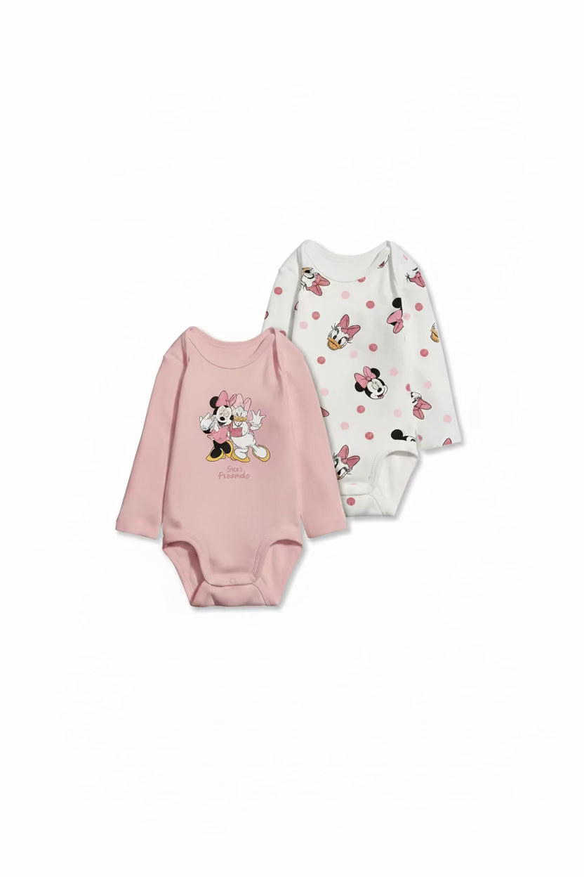 Disney Baby 2er-Pack Langarm-Bodys – Minnie Mouse & Daisy Duck