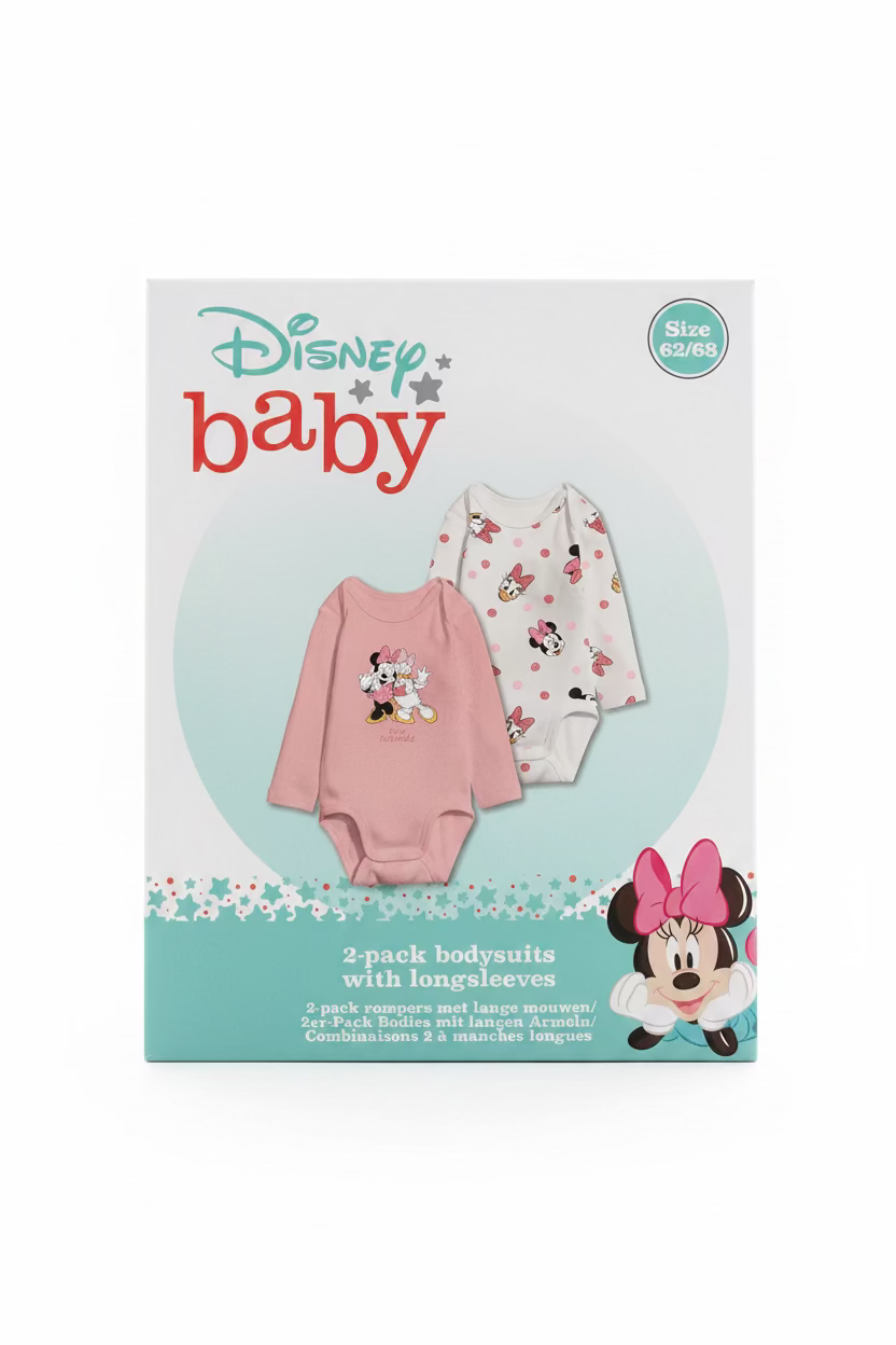 Disney Baby 2er-Pack Langarm-Bodys – Minnie Mouse & Daisy Duck
