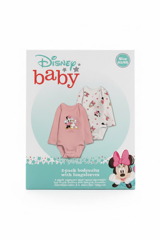 Disney Baby 2er-Pack Langarm-Bodys – Minnie Mouse & Daisy Duck